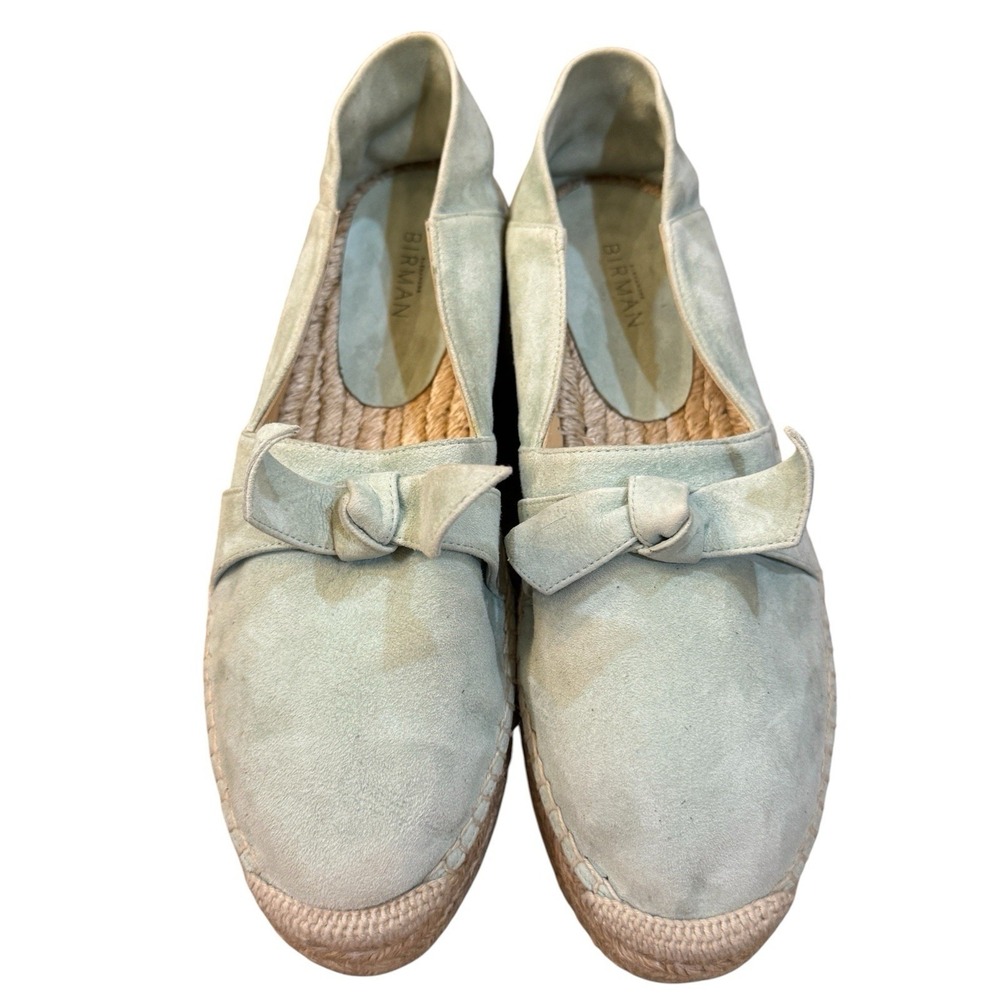 Alexandre Birman Clarita suede bow‎ espadrille flats Size 37 Pistachio Green